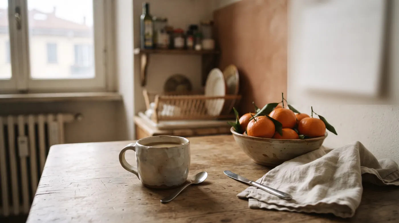 Calendario da parete in cucina con una data cerchiata a matita